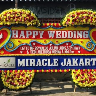 Bunga Papan Happy Wedding 01